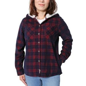 Flannel coat NWT. Soft inside. Hood. Size small.
